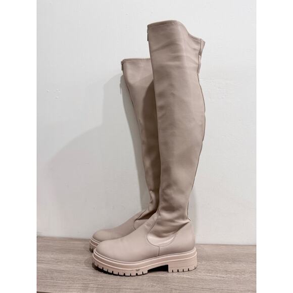 Gianvito Rossi Marsden 20 Faux Leather Over-the-Knee Boots Cream Women's EU 40 - Picture 2 of 7